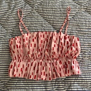 Kortni Jeane Large Dashing Pink Oversized Ruffle Top NWOT
